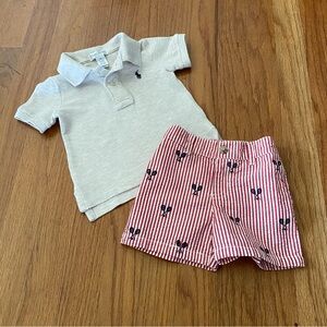 Ralph Lauren Mesh Polo and Seersucker Tennis Rackets Set